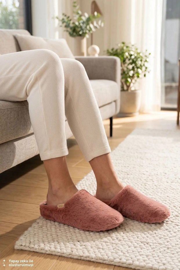 Martina Plush Women's House Slippers Dark Pink 37/41