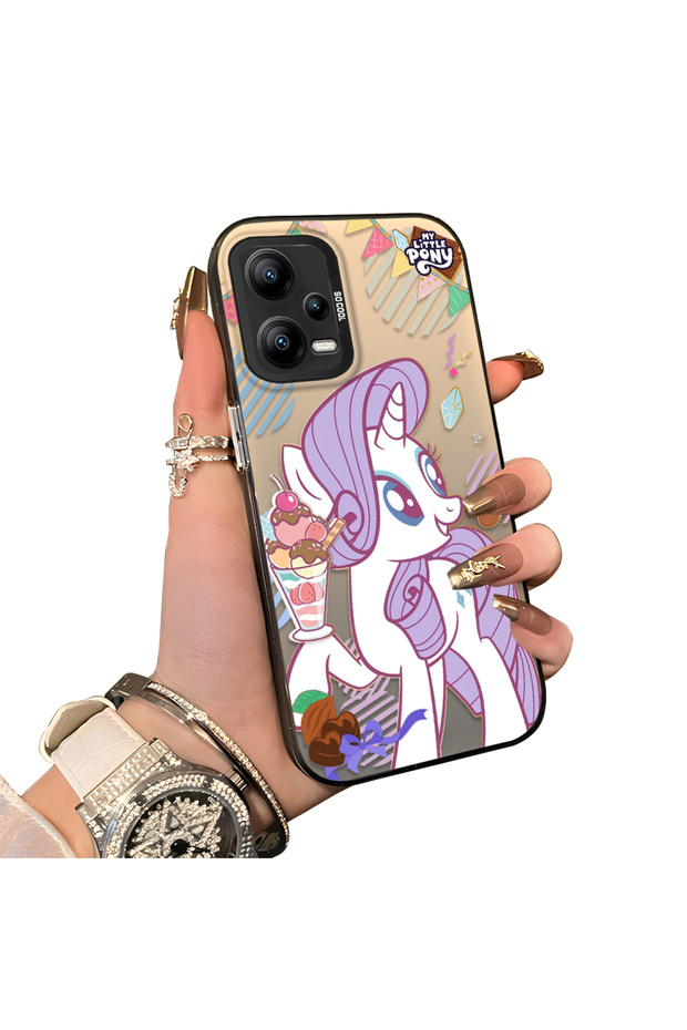 Xiaomi Redmi Note 12 5g Compatible Acrylic Hard Back Panel Silicone Edged Phone Case with Rarity Pattern