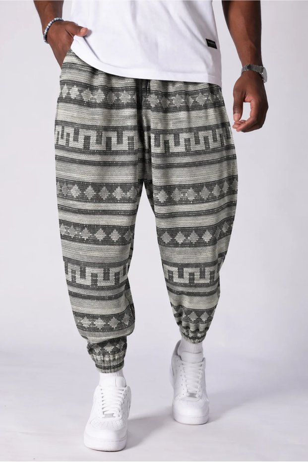 Elastic Waist Pleated Patterned Half-Shalwar