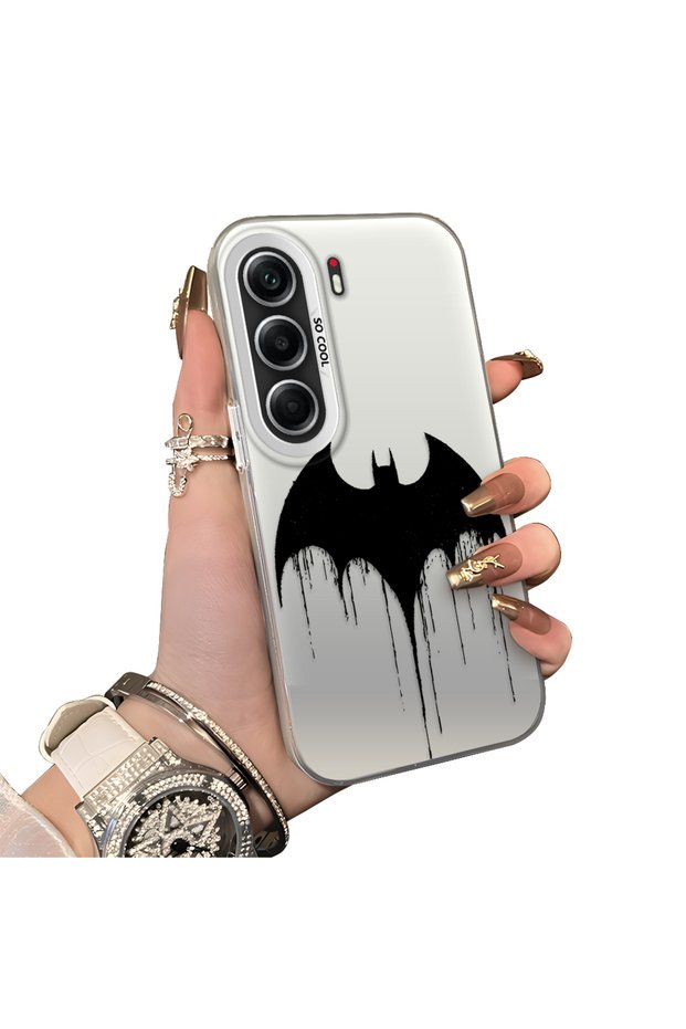Tecno Camon 40 Pro 5g(Cm7) Compatible Acrylic Hard Back Panel with Silicone Edges Batman Patterned Phone Case