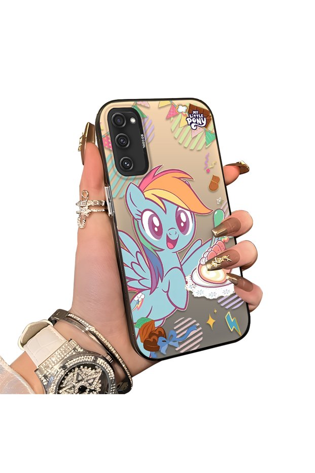 Rainbow Dash Pattern Phone Case for Samsung Galaxy S20 Fe 4G/5G Compatible Acrylic Hard Back Panel with Silicone Edges