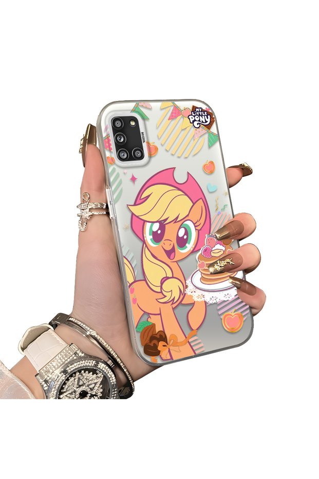 Samsung Galaxy A31 Compatible Acrylic Hard Back Panel Silicone Edges Applejack Patterned Phone Case