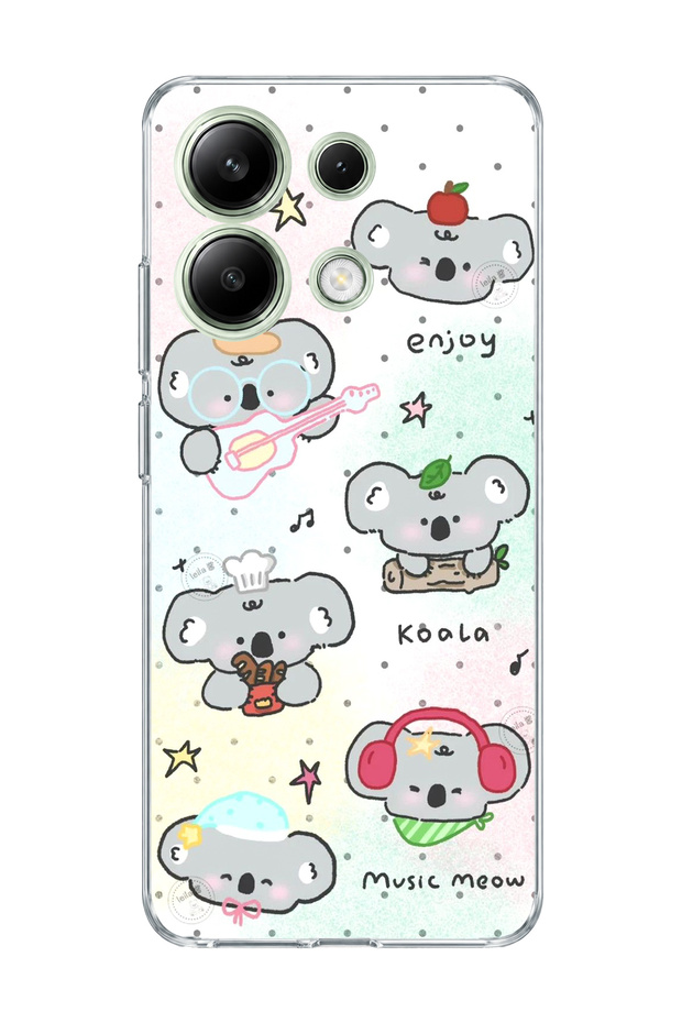 Redmi Note 13 4g Compatible Cute Koala Printed Transparent Phone Case