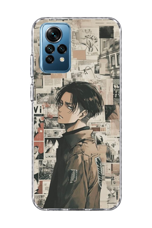 Redmi Note 12 Pro 4g Compatible Anime Newspaper Collage Printed Transparent Phone Case