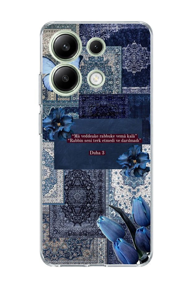 Redmi Note 13 4g Compatible Blue Butterfly Verse Printed Transparent Phone Case