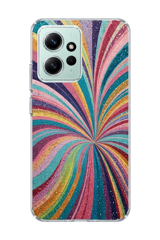 Redmi Note 12 4g Compatible Simli Colorful Beam Printed Transparent Phone Case