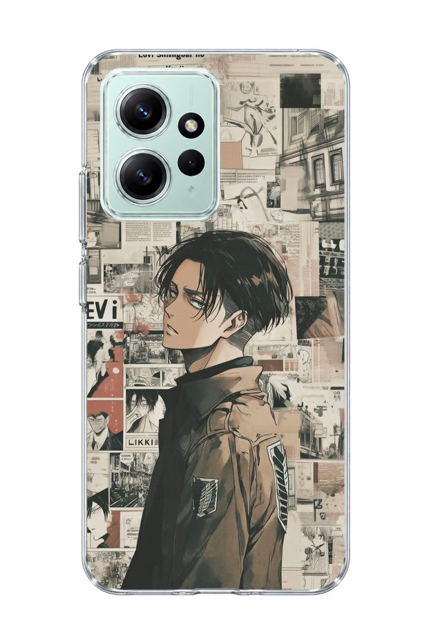 Redmi Note 12 4g Compatible Anime Newspaper Collage Printed Transparent Phone Case