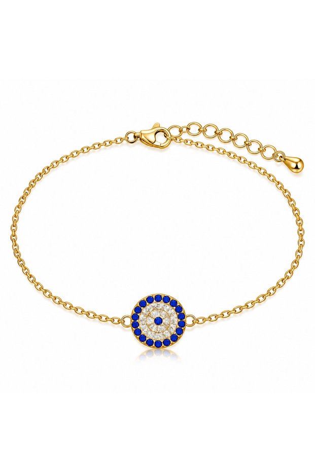 Silver Gold Minimal Evil Eye Women's Bracelet