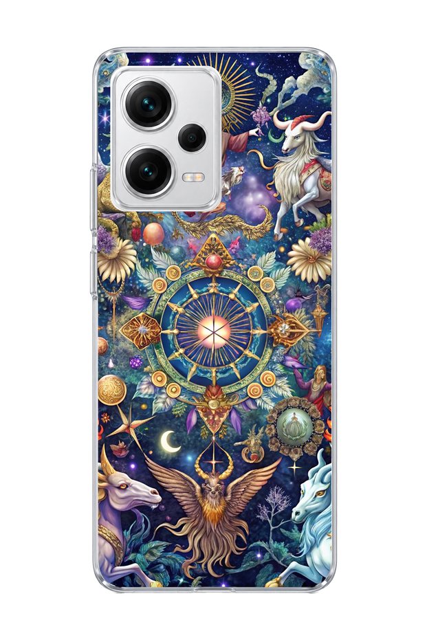 Redmi Note 12 Pro 5g Compatible Signs Wheel Printed Transparent Phone Case