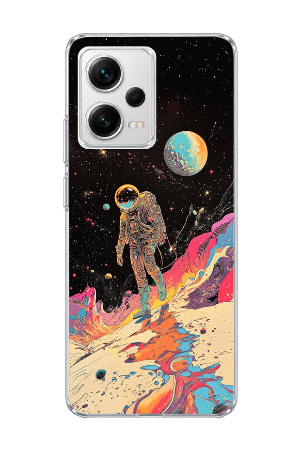 Redmi Note 12 Pro 5g Compatible Astronaut Space Walk Printed Transparent Phone Case