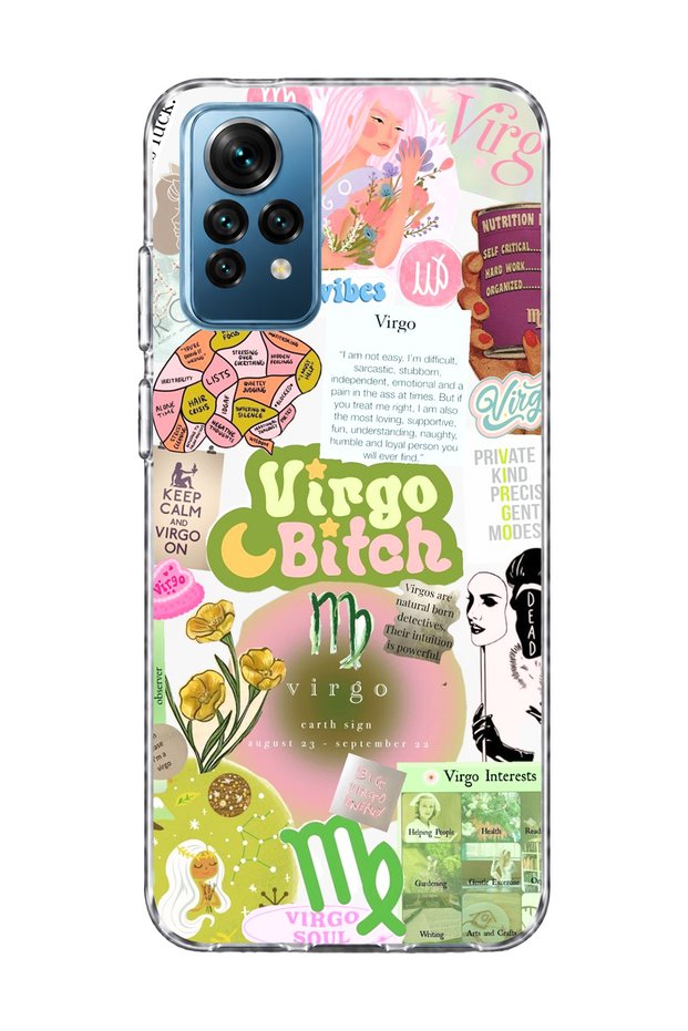 Redmi Note 12 Pro 4g Compatible Virgo Zodiac Sign Printed Transparent Phone Case