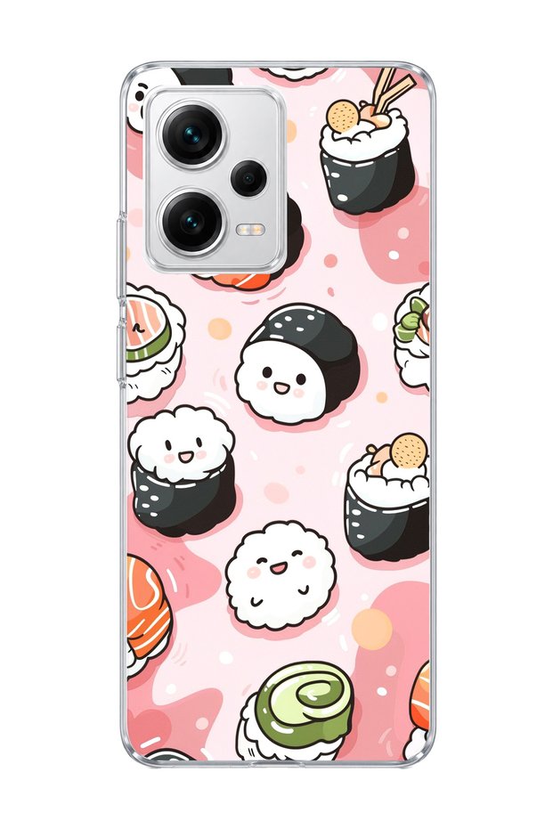 Redmi Note 12 Pro 5g Compatible Cute Sushi Printed Transparent Phone Case