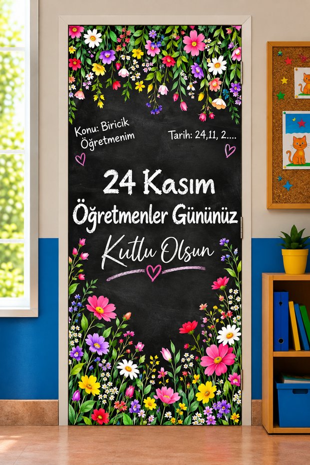 Elastic School Classroom Door Coverings, November 24 Teachers' Day, Fabric Door Coverings, Classroom Door, School Event Door Coverings