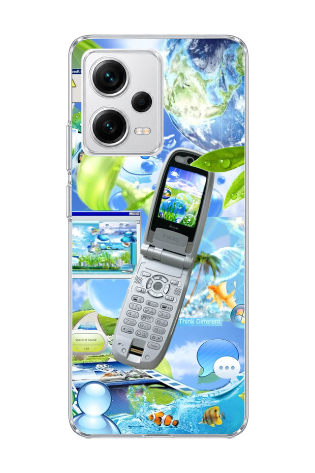 Redmi Note 12 Pro 5g Compatible Flip Phone Nature Printed Transparent Phone Case