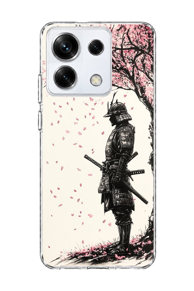 Redmi Note 13 Pro 5g Compatible Samurai Cherry Wood Printed Transparent Phone Case