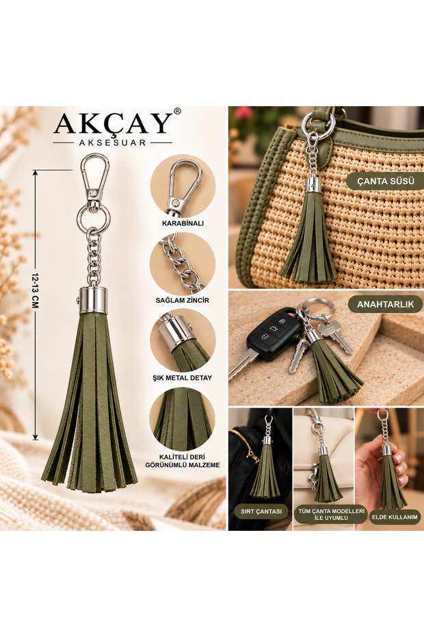 Keychain Leather Tassel Bag Ornament Keychain