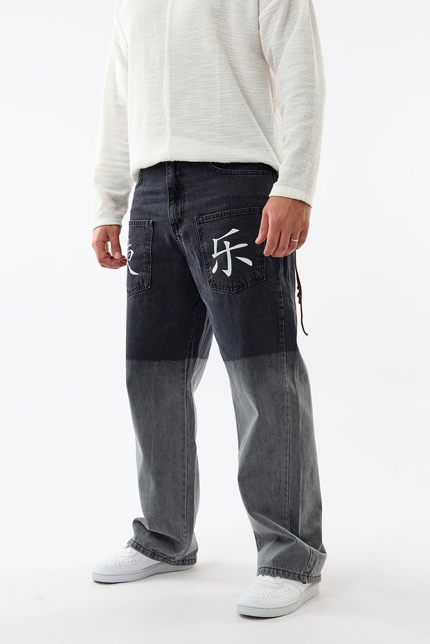 Chinese Printed Front Pocket Jean Men's Trousers Coc3639