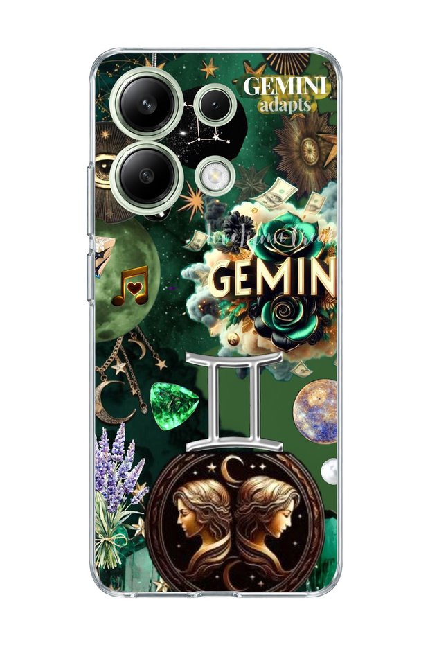 Redmi Note 13 4g Compatible Gemini Zodiac Sign Printed Transparent Phone Case