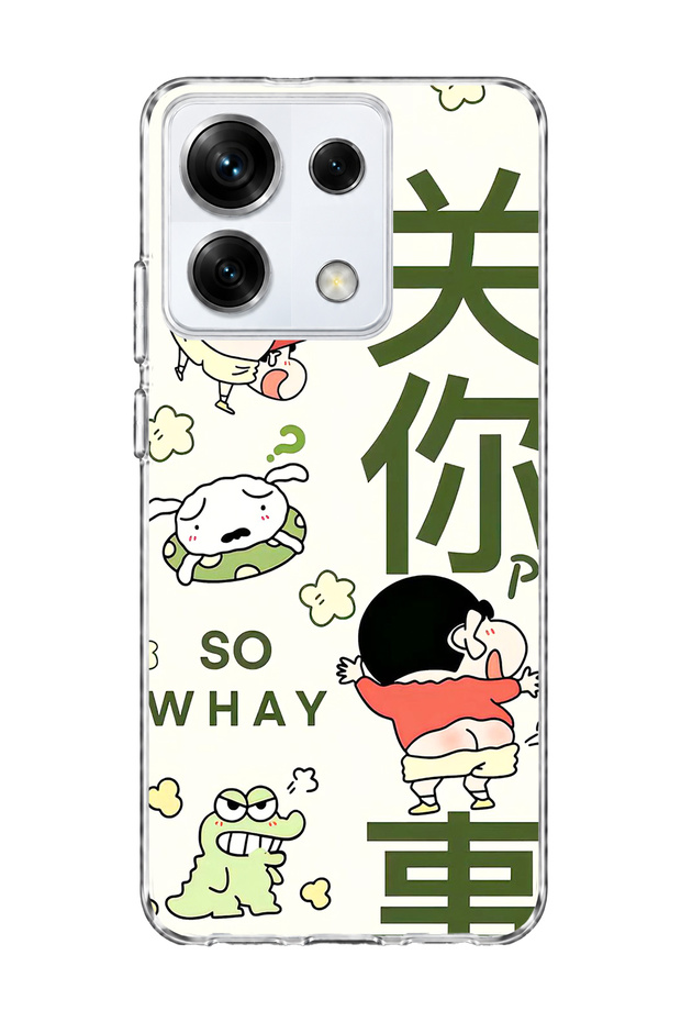 Redmi Note 13 Pro 5g Compatible Funny Character Green Text Printed Transparent Phone Case