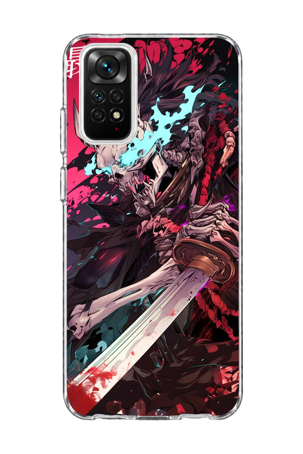 Redmi Note 11 / 11S Compatible Skeleton Samurai Printed Transparent Phone Case