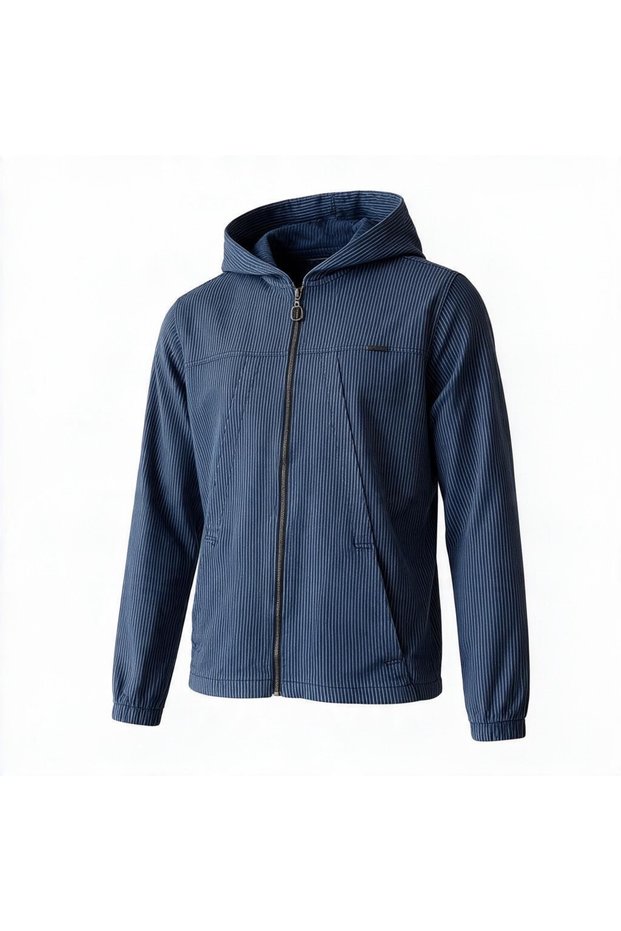 Hooded Zippered Denim Jacket Without Lining
