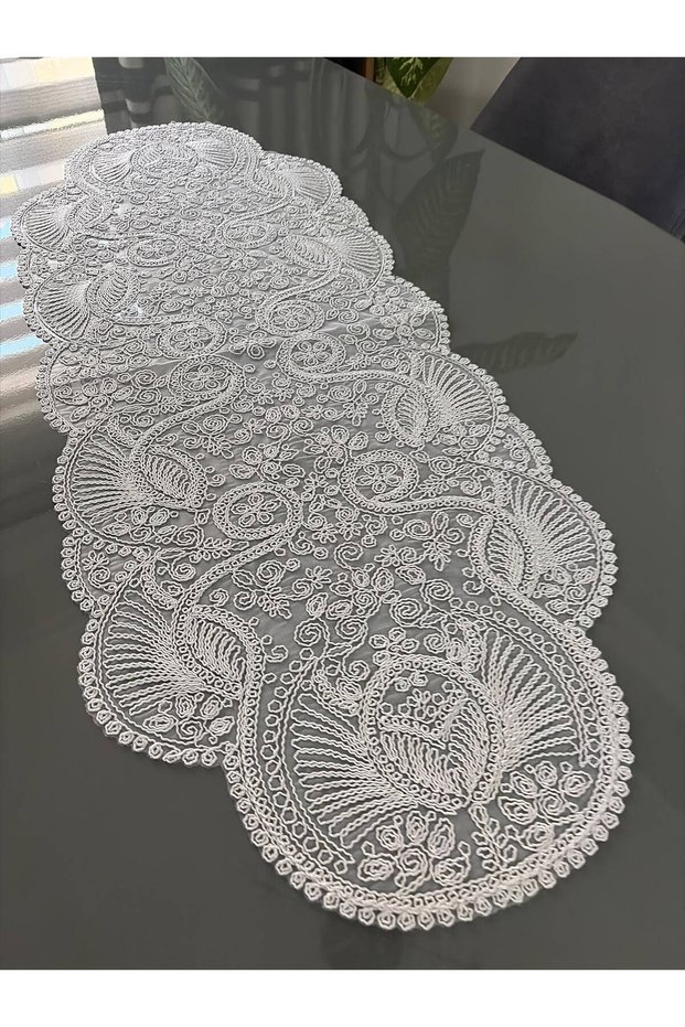 French Lace Luxury Tulle Guipure Chic Single Runner 40X110 cm