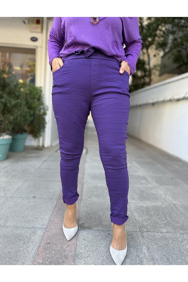 Italian Women's Trousers Purple