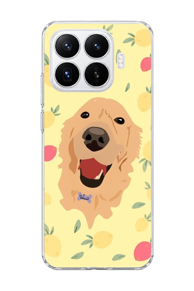 Mi 17t Compatible Yellow Dog Lemon Printed Transparent Phone Case