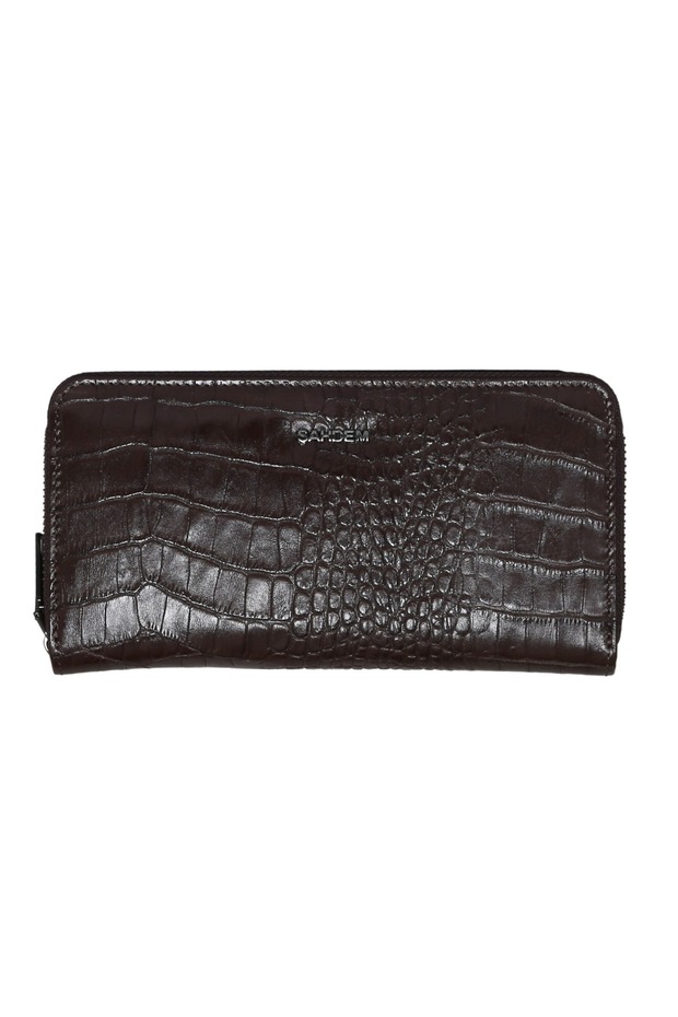 Genuine Leather Large Size Zippered Women's Wallet