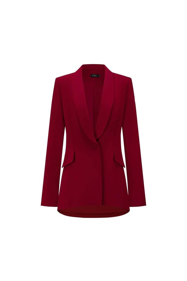 Iconic Single Button Blazer - Red (Stretch)