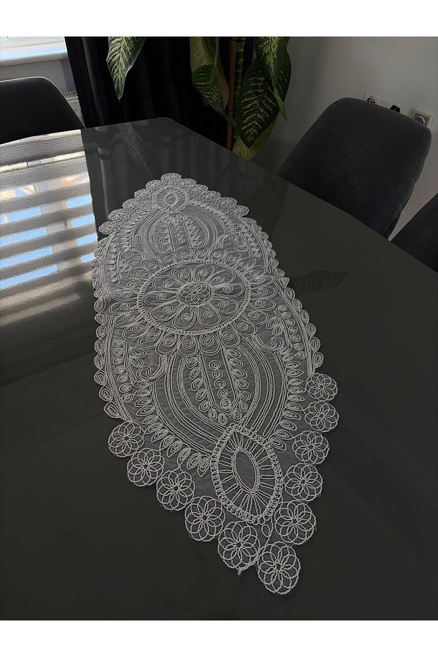 French Lace Luxury Tulle Guipure Chic Single Runner 40X110 cm