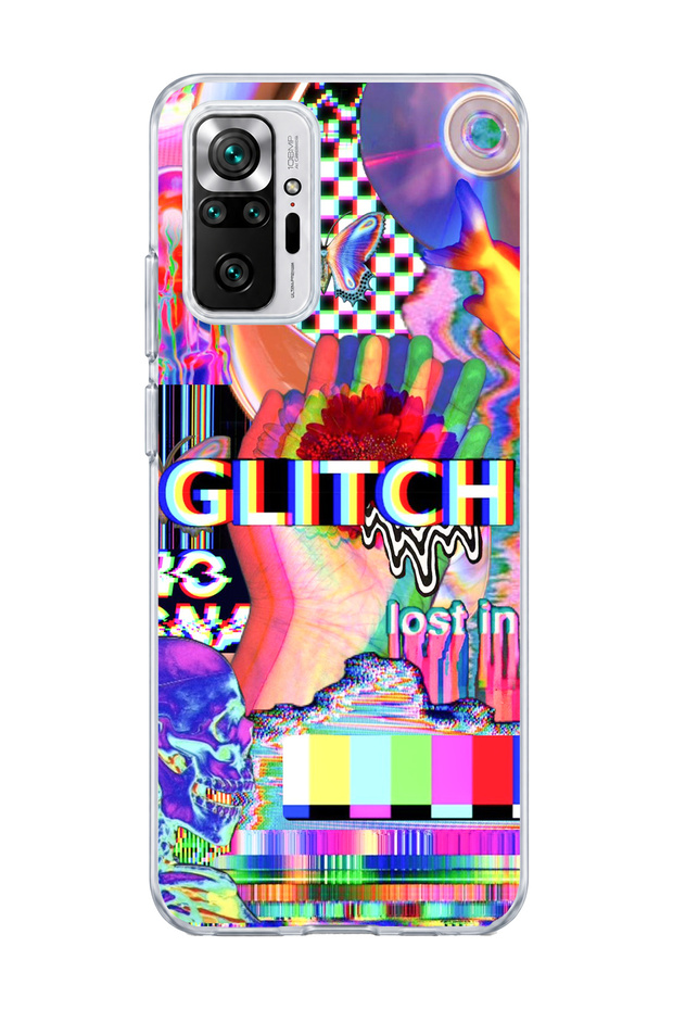 Redmi Note 10 Pro 4g Compatible Colorful Screen Distortion Printed Transparent Phone Case