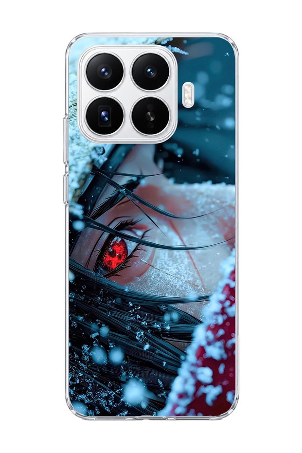 Mi 17t Compatible Anime Red Eye Printed Transparent Phone Case