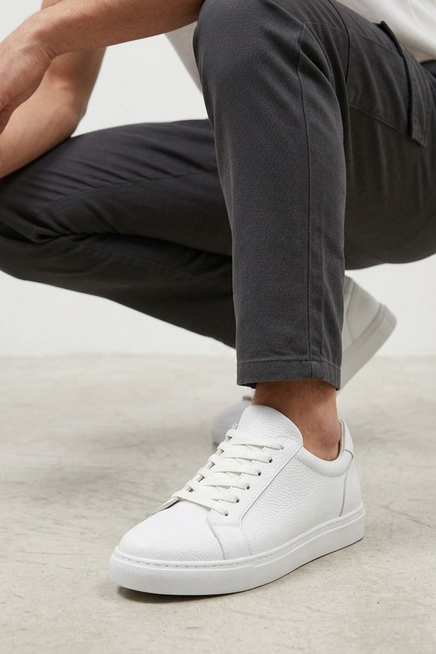 Zrj165 Premium Elite Lace-Up Men's Sneaker - White