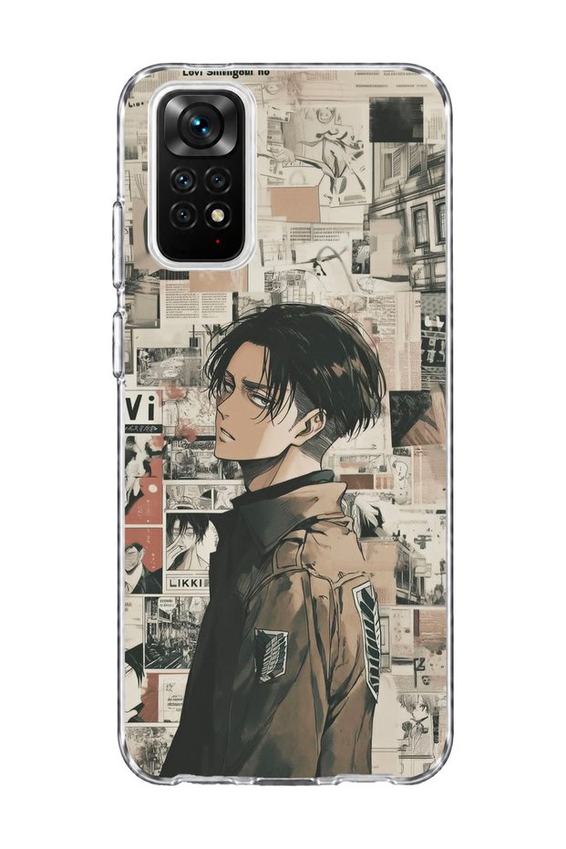 Redmi Note 11 / 11S Compatible Anime Newspaper Collage Printed Transparent Phone Case