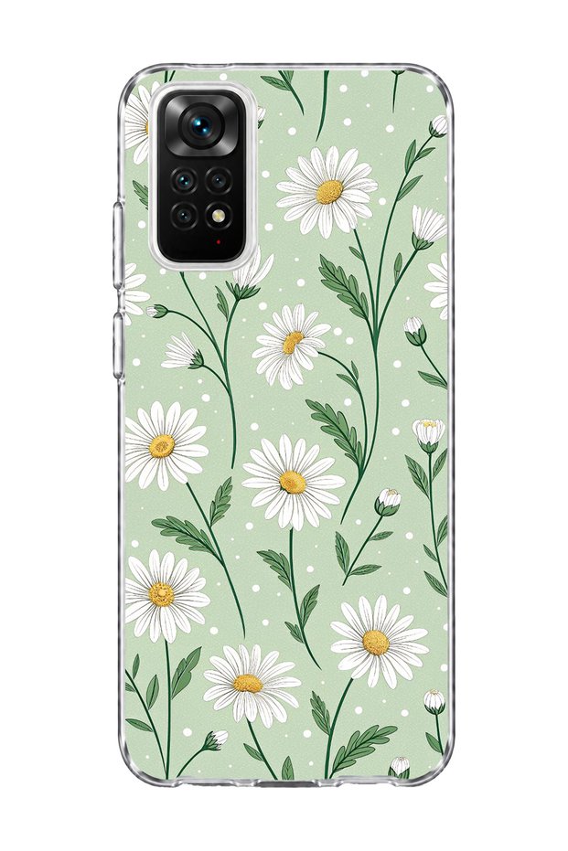 Redmi Note 11 / 11S Compatible Daisy Green Printed Transparent Phone Case