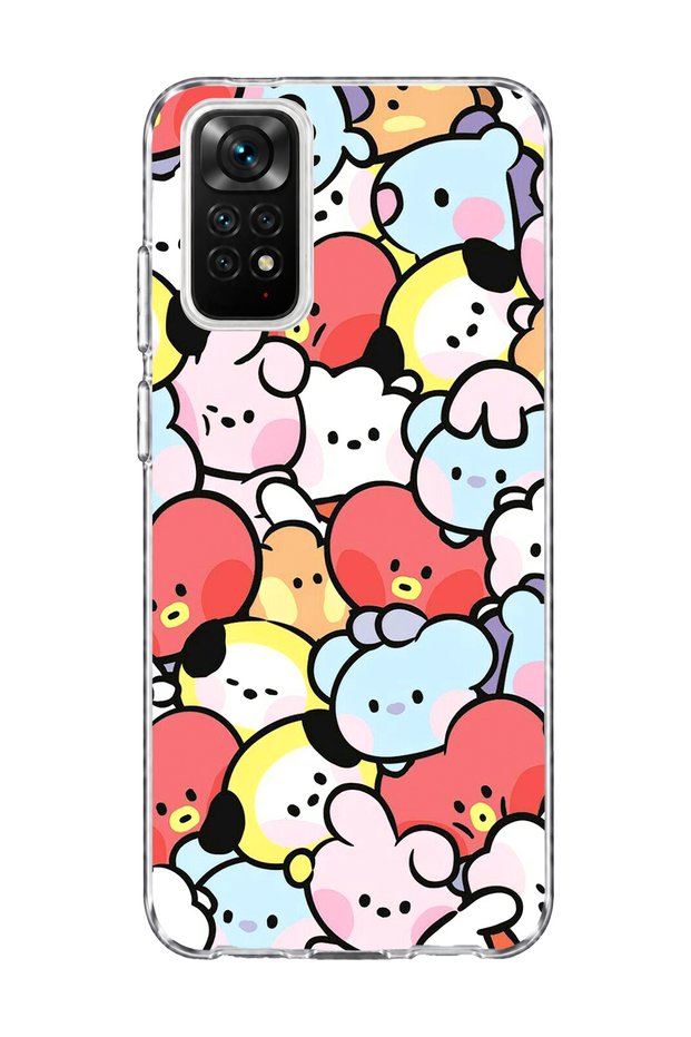 Redmi Note 11 / 11S Compatible Cute Colorful Characters Printed Transparent Phone Case