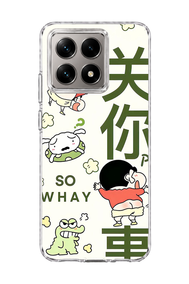 Mi 14t Compatible Funny Character Green Text Printed Transparent Phone Case