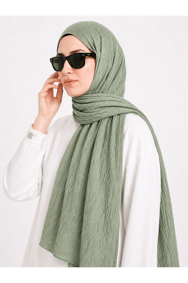 شال قطني - Sv - أخضر غابة