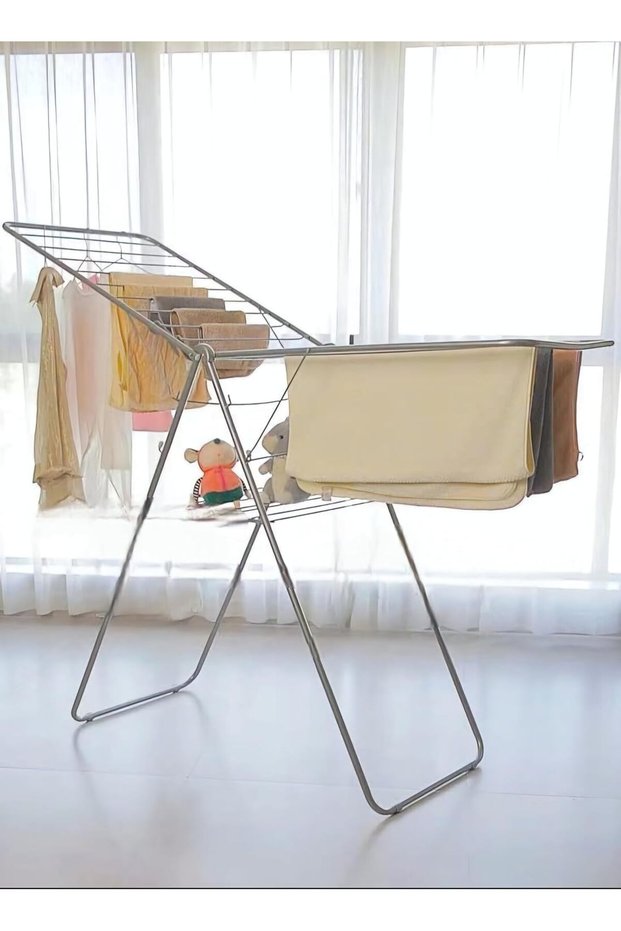 Galvanised Steel Laundry Rack Silver