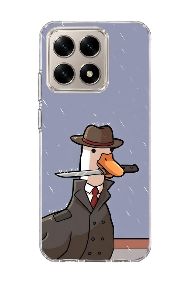 Mi 15t Compatible Hat Detective Goose Printed Transparent Phone Case