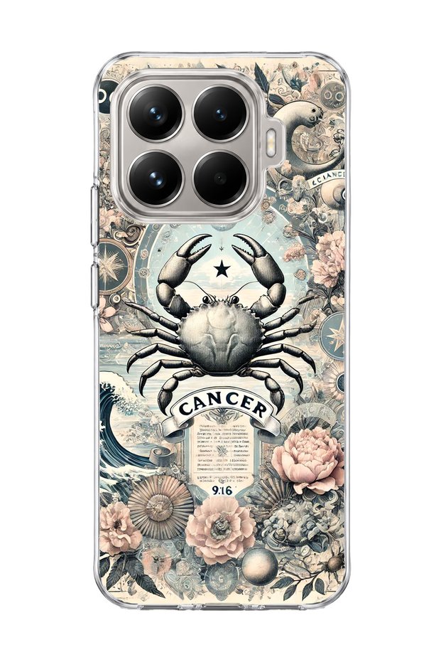 Mi 15t Pro Compatible Crab Sign Printed Transparent Phone Case