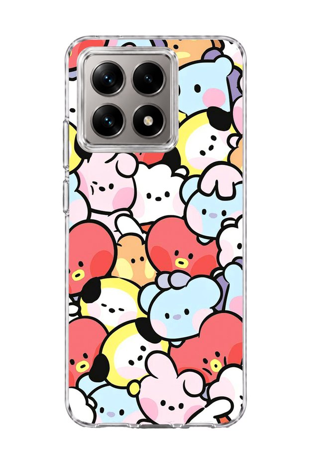 Mi 14t Compatible Cute Colorful Characters Printed Transparent Phone Case