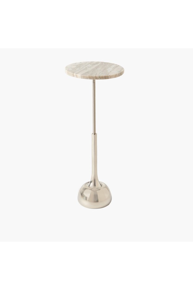 Marble Top Side Table with Pedestal Base - 60 cms