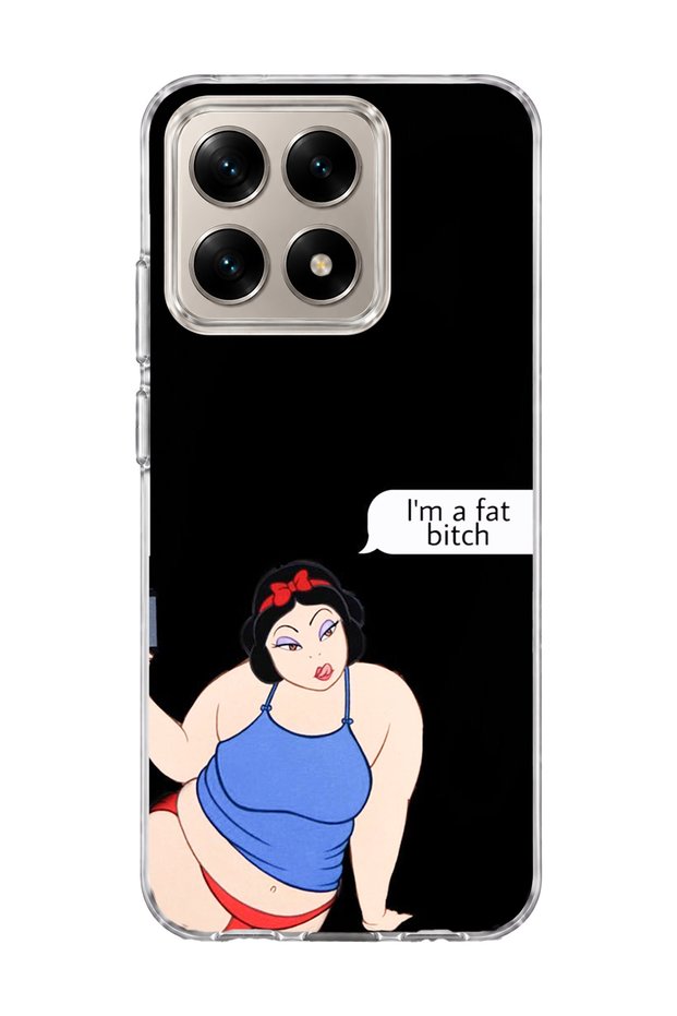 Mi 15t Compatible Funny Princess Black Printed Transparent Phone Case