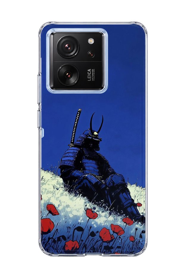 Mi 13t Compatible Blue Samurai Poppy Printed Transparent Phone Case