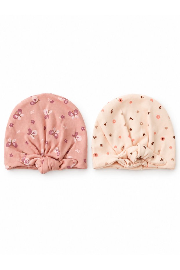 Set of 2 Newborn Knotted Beanies