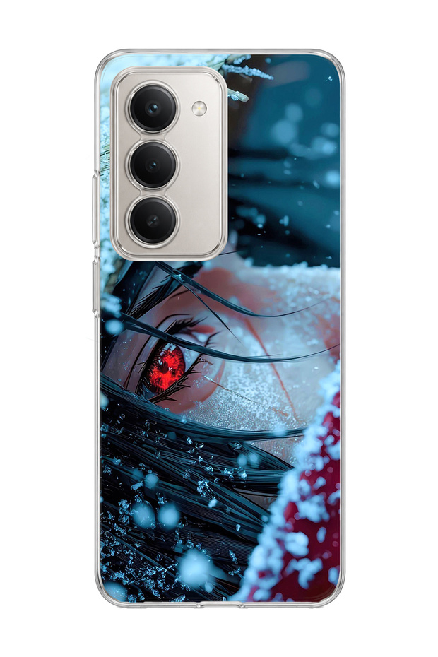 Redmi 15 Compatible Anime Red Eye Printed Transparent Phone Case