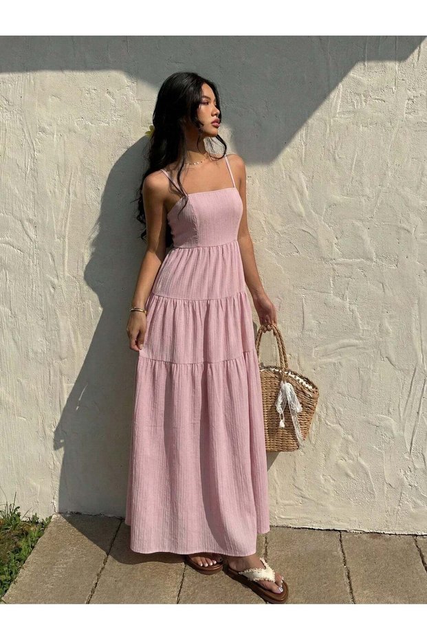 Rochie maxi, roz