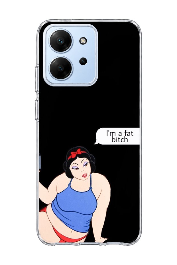 Redmi 15C Compatible Funny Princess Black Printed Transparent Phone Case